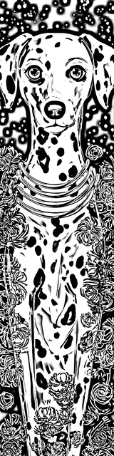 Free colorable bookmarks of a dalmatian standing straight